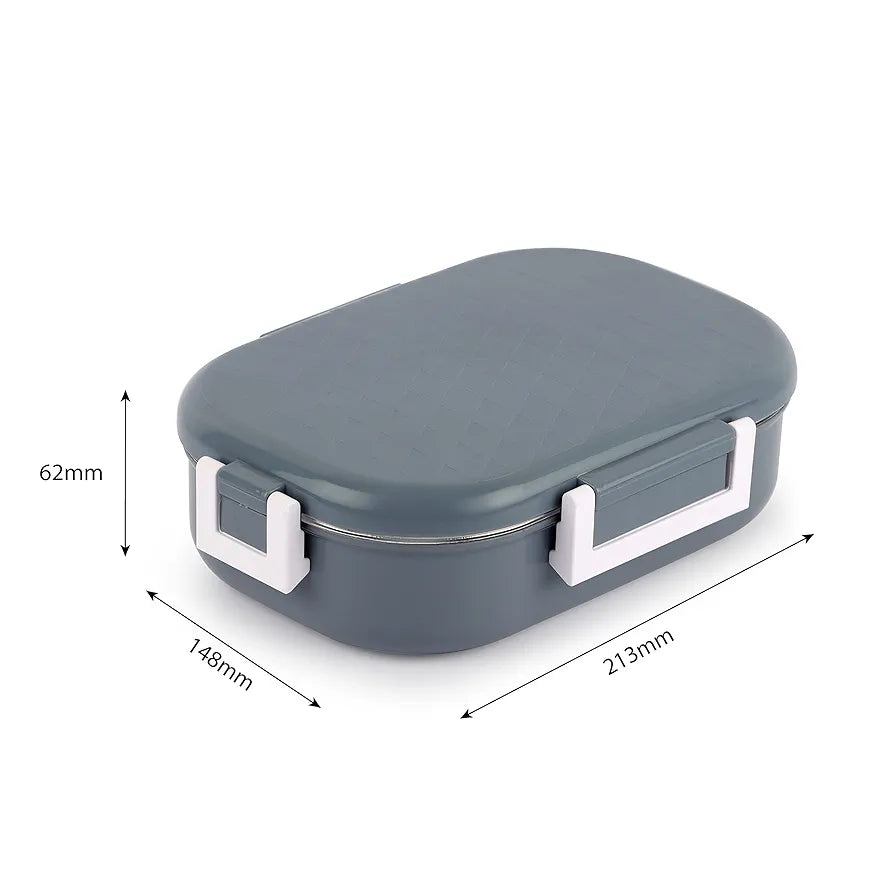 CELLO Altro Neo Lunch Box, Neo Grey 700ml, 2 Container Lunch Box for Kids | Steel Insulated Lunch Box with Veg Box | Leak-Proof Air Tight Container Tiffin Box for Kids | Ideal for School & Picnic